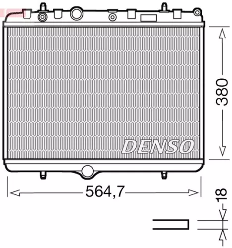 Radiator, engine cooling DENSO DRM21055)