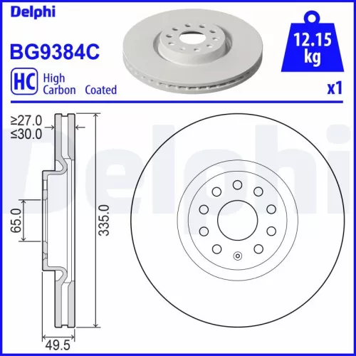 Remschijf DELPHI BG9384C)