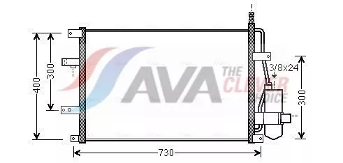Condensor, airconditioning AVA QUALITY COOLING VO5107D)