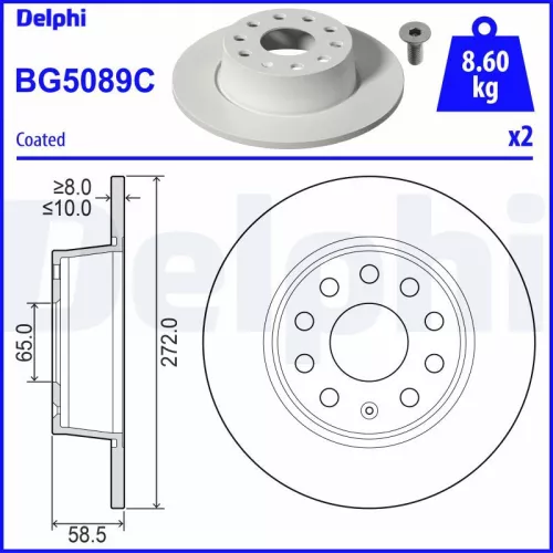 Brake Disc DELPHI BG5089C)