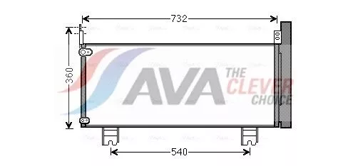 Condensor, airconditioning AVA QUALITY COOLING TO5660D)