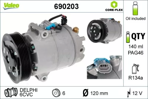 Compressor, air conditioning VALEO 690203)