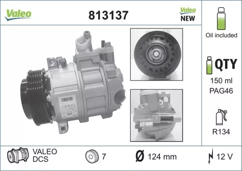 Compressor, air conditioning VALEO 813137)