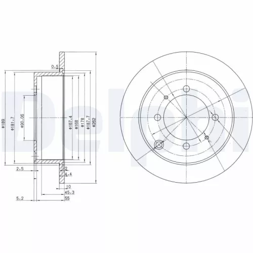 Remschijf DELPHI BG3400)