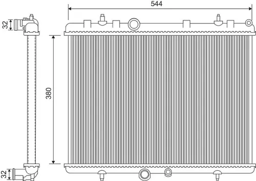 Radiator, engine cooling VALEO 734338)