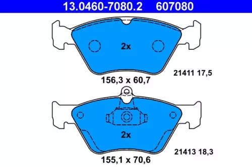 Brake Pad Set, disc brake ATE 13.0460-7080.2)