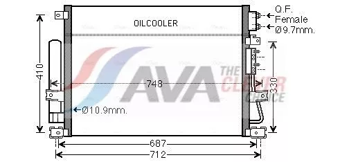 Condensor, airconditioning AVA QUALITY COOLING CRA5124D)