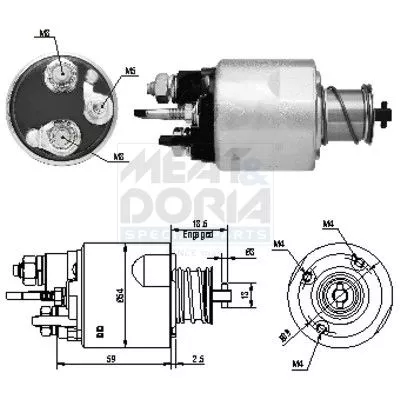 Solenoid Switch, starter MEAT & DORIA 46169)