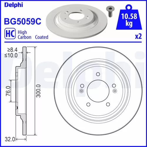 Remschijf DELPHI BG5059C)