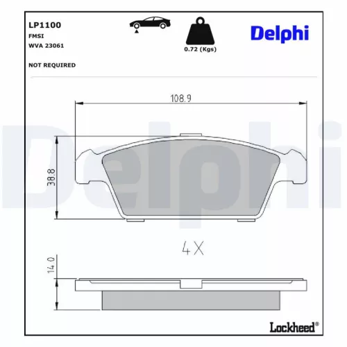 Remblokkenset, schijfrem DELPHI LP1100)