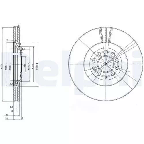 Remschijf DELPHI BG3528)