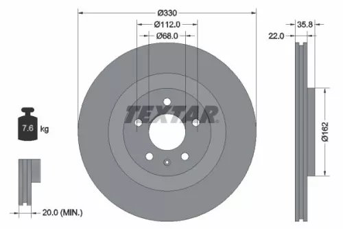 Remschijf TEXTAR 92238303)