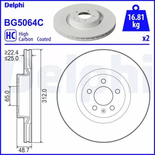 Remschijf DELPHI BG5064C)
