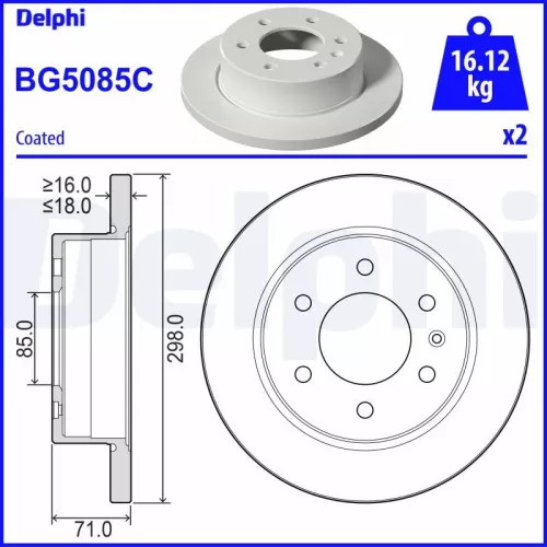 Remschijf DELPHI BG5085C)