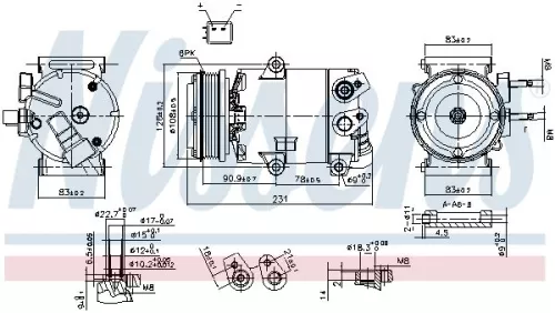 Compressor, airconditioning NISSENS 890588)