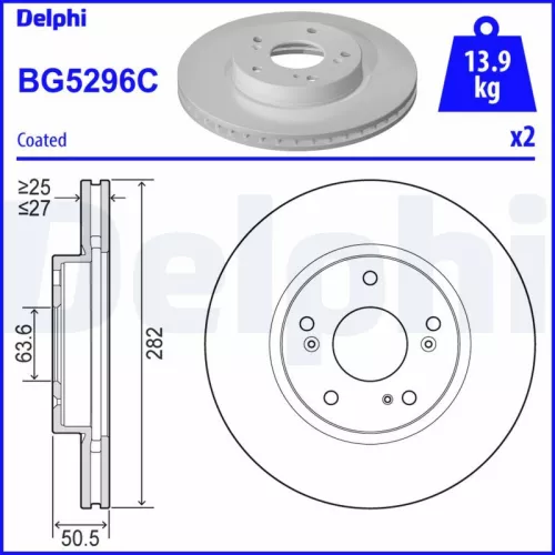 Brake Disc DELPHI BG5296C)