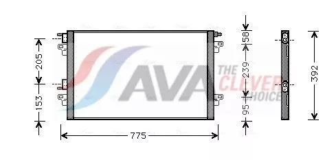 Condenser, air conditioning AVA QUALITY COOLING RTA5366)