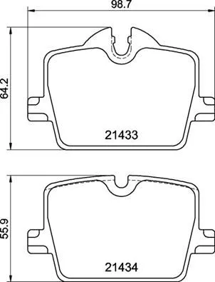 Remblokkenset, schijfrem BREMBO P 06 114)