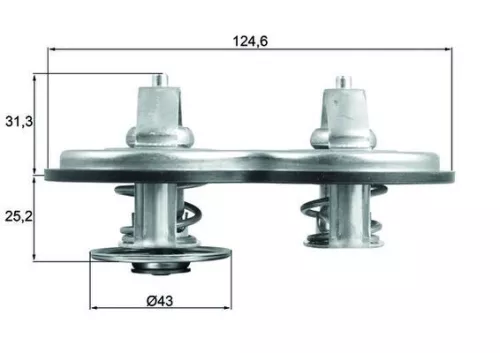 Thermostaat, koelvloeistof MAHLE TX 141 83)