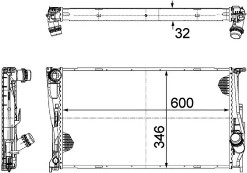 Radiator, motorkoeling MAHLE CR 1085 000P)