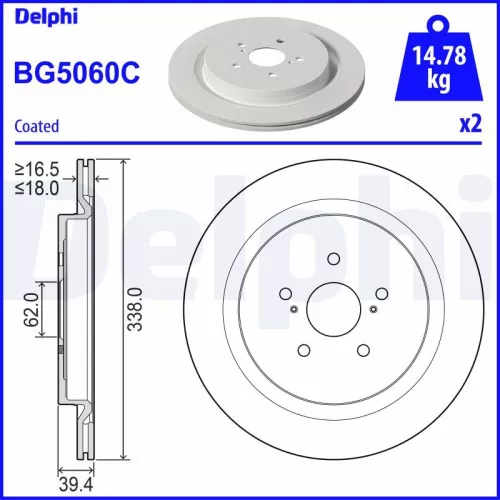 Remschijf DELPHI BG5060C)