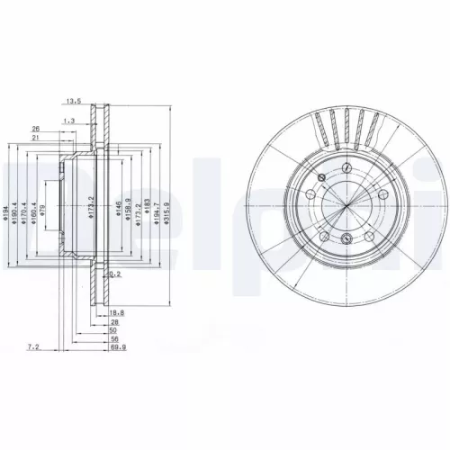 Remschijf DELPHI BG3039)