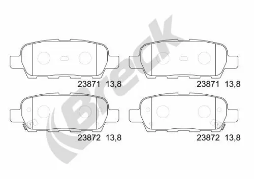 Brake Pad Set, disc brake BRECK 23871 00 702 10)