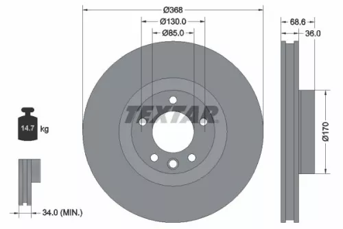 Remschijf TEXTAR 92213603)
