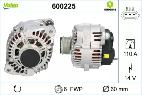 Alternator VALEO 600225)