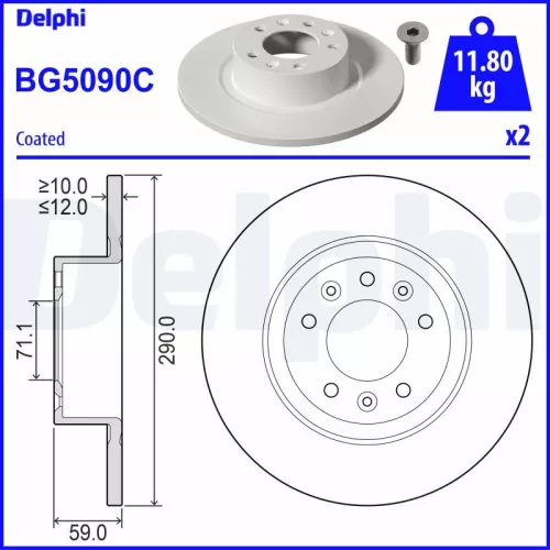 Remschijf DELPHI BG5090C)