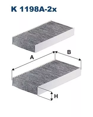 Filter, cabin air FILTRON K 1198A-2x)