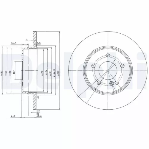 Remschijf DELPHI BG3602)