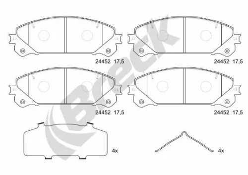 Brake Pad Set, disc brake BRECK 24452 00 551 00)