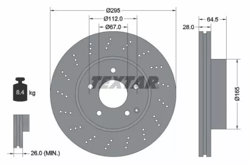 Remschijf TEXTAR 92165005)