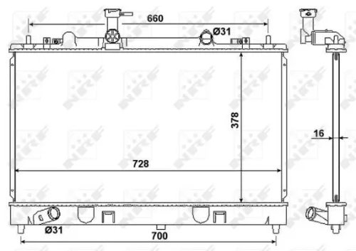Radiator, engine cooling NRF 53383)