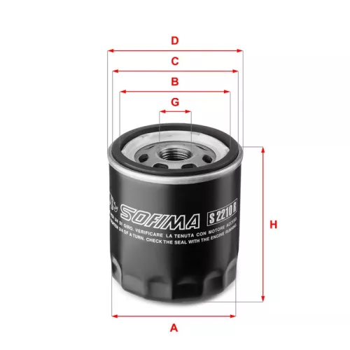 Oil Filter SOFIMA S 2210 R)