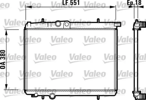 Radiator, engine cooling VALEO 732886)