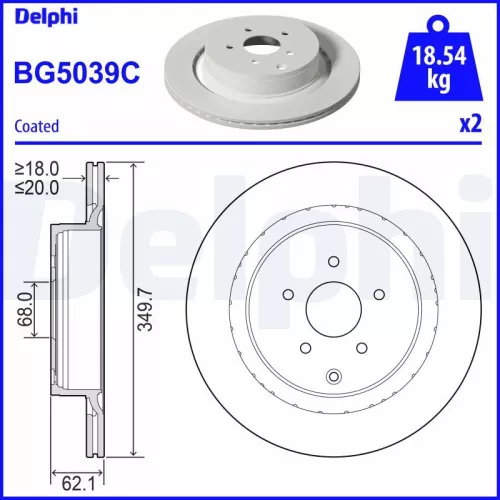Remschijf DELPHI BG5039C)