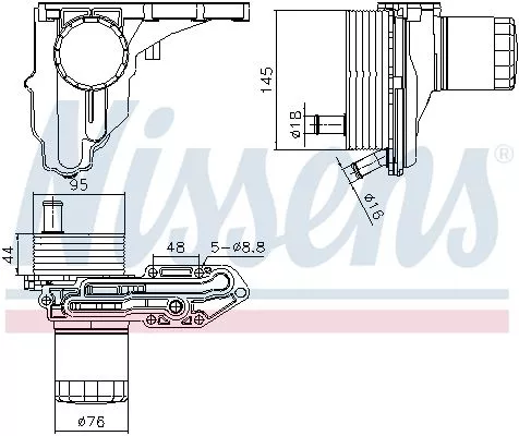 Oil Cooler, engine oil NISSENS 91329)