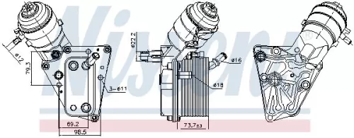 Oil Cooler, engine oil NISSENS 91347)
