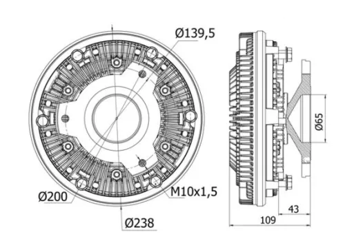 Clutch, radiator fan MAHLE CFC 12 000S)