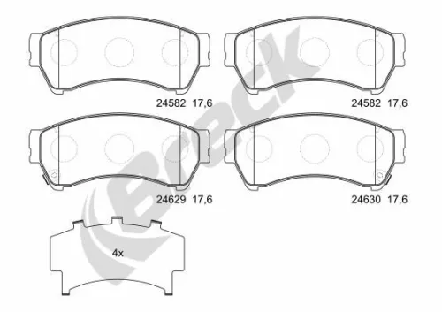 Brake Pad Set, disc brake BRECK 24582 00 701 10)