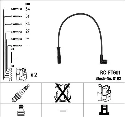 Ontstekingskabelset NGK 8192)