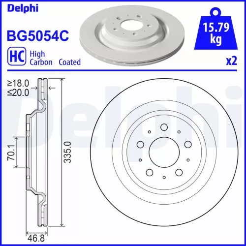 Remschijf DELPHI BG5054C)