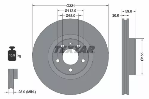 Remschijf TEXTAR 92132300)