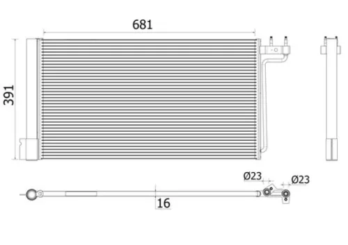 Condenser, air conditioning MAHLE AC 941 000P)
