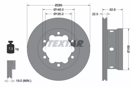 Brake Disc TEXTAR 92089803)
