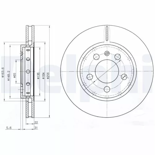Brake Disc DELPHI BG3611)
