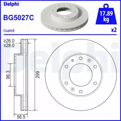 Remschijf DELPHI BG5027C)