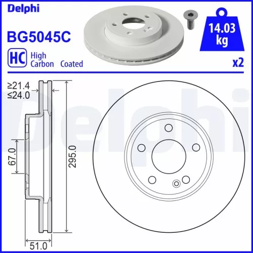 Remschijf DELPHI BG5045C)